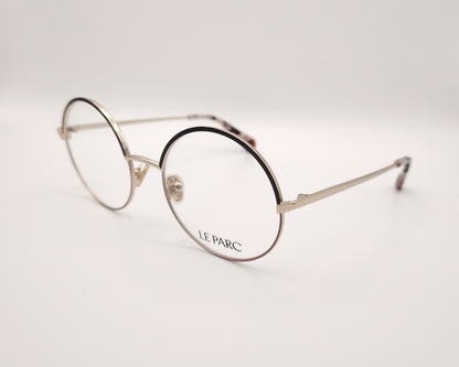 gafas graduadas le parc odile 04 redondas de metal dorado con marrón y rosa