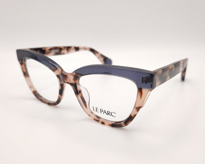 gafas le parc ottoman 02, montura de acetato en tonos habana y lila, diseño cat eye con líneas definidas, estilo sofisticado y elegante