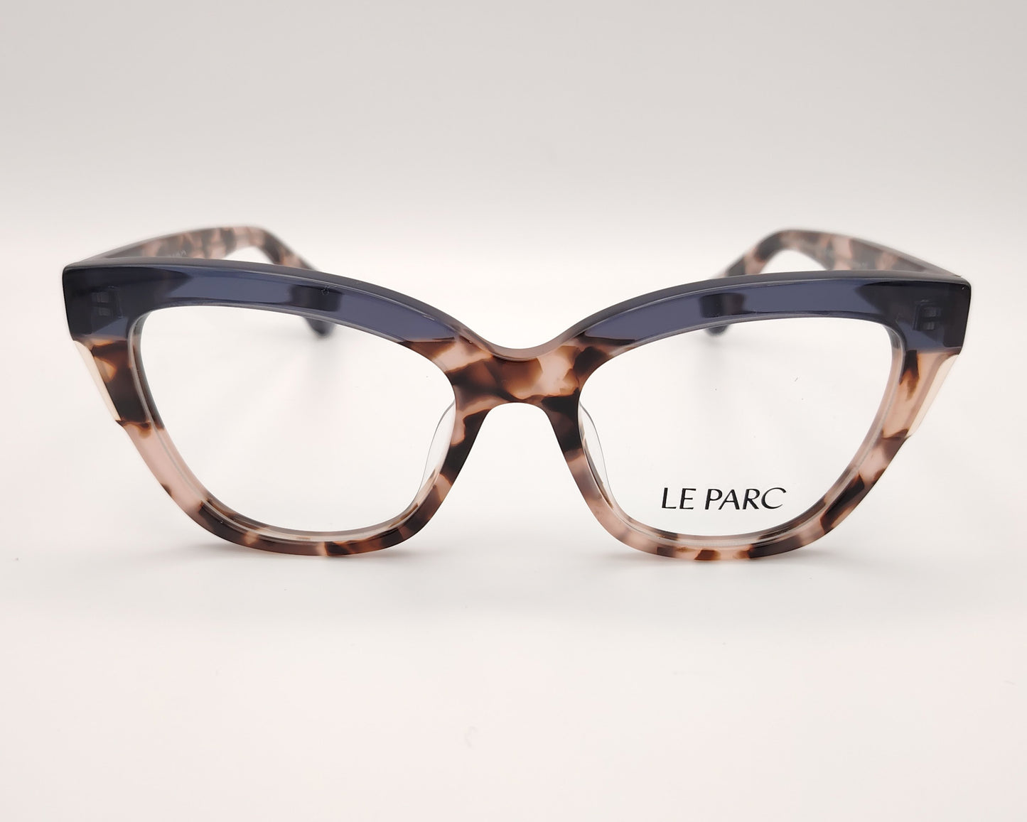 gafas le parc ottoman 02, montura de acetato en tonos habana y lila, diseño cat eye con líneas definidas, estilo sofisticado y elegante