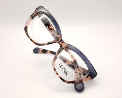 gafas le parc ottoman 02, montura de acetato en tonos habana y lila, diseño cat eye con líneas definidas, estilo sofisticado y elegante