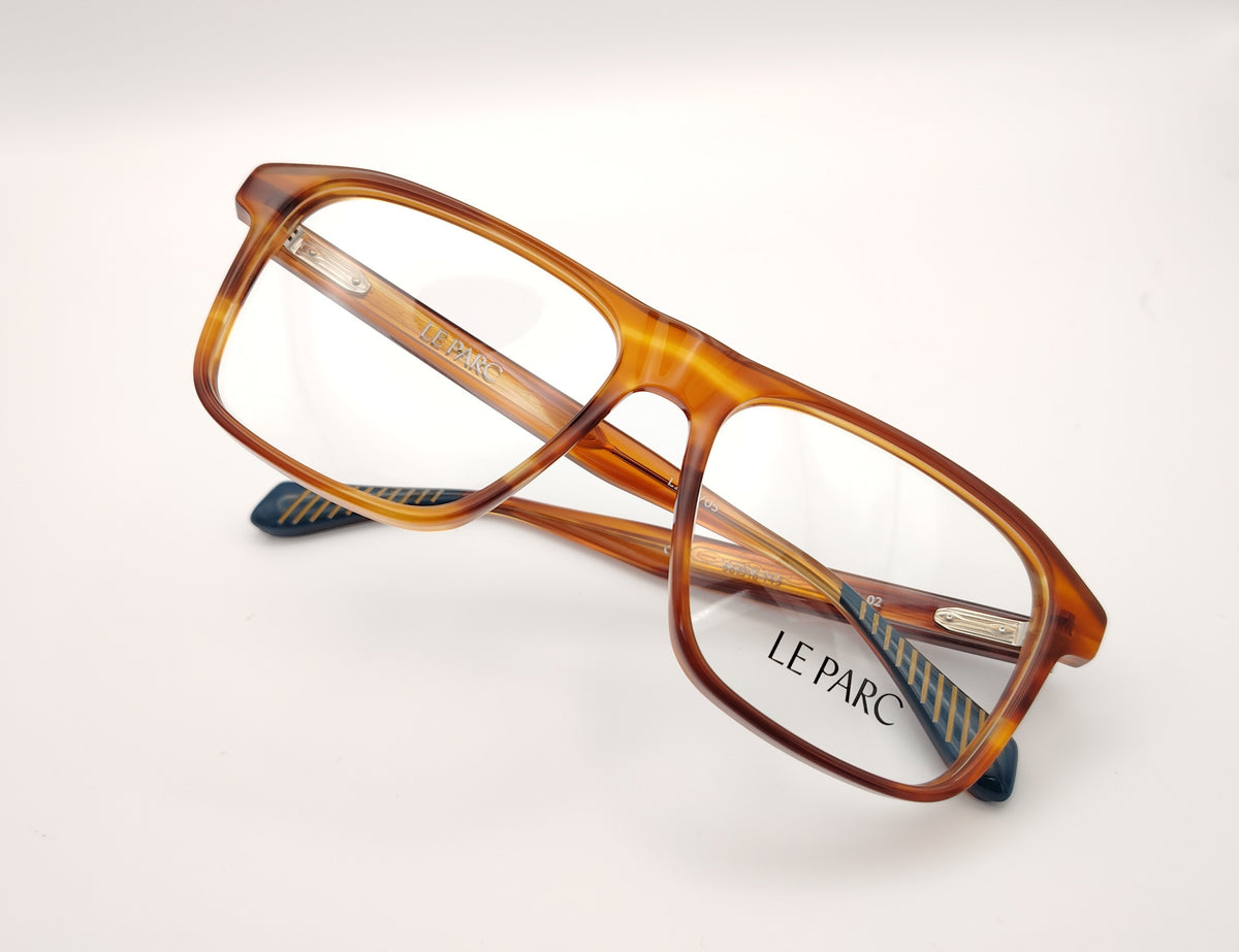 gafas graduadas le parc de forma cuadrada en acetato ámbar translúcido