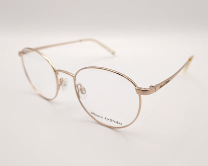 gafas marc o’polo con montura metálica fina y diseño redondo, cómodas y elegantes