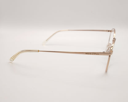 gafas marc o’polo con montura metálica fina y diseño redondo, cómodas y elegantes