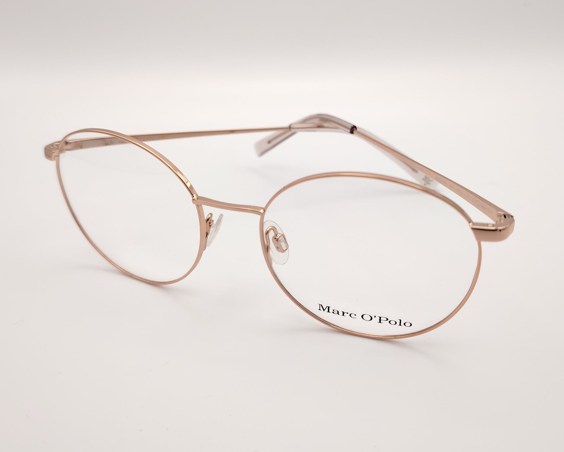 gafas redondas marc o polo de metal dorado rosa