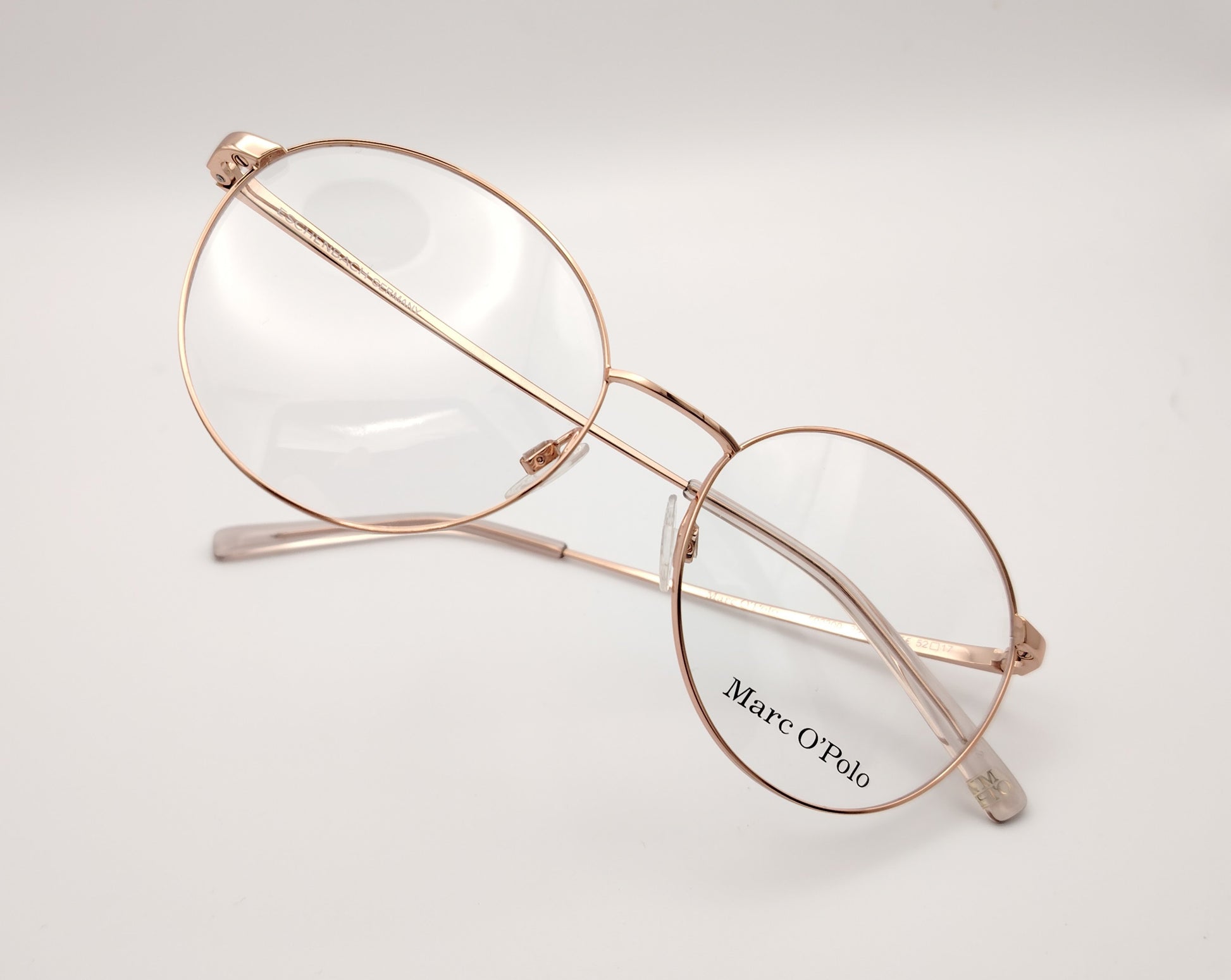 gafas redondas marc o polo de metal dorado rosa