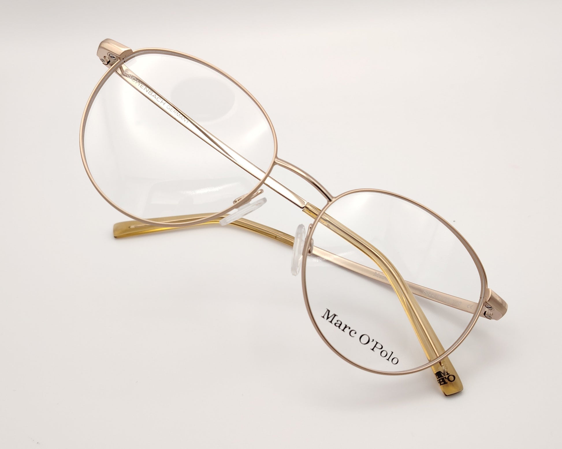 gafas marc o polo redondas de metal dorado claro