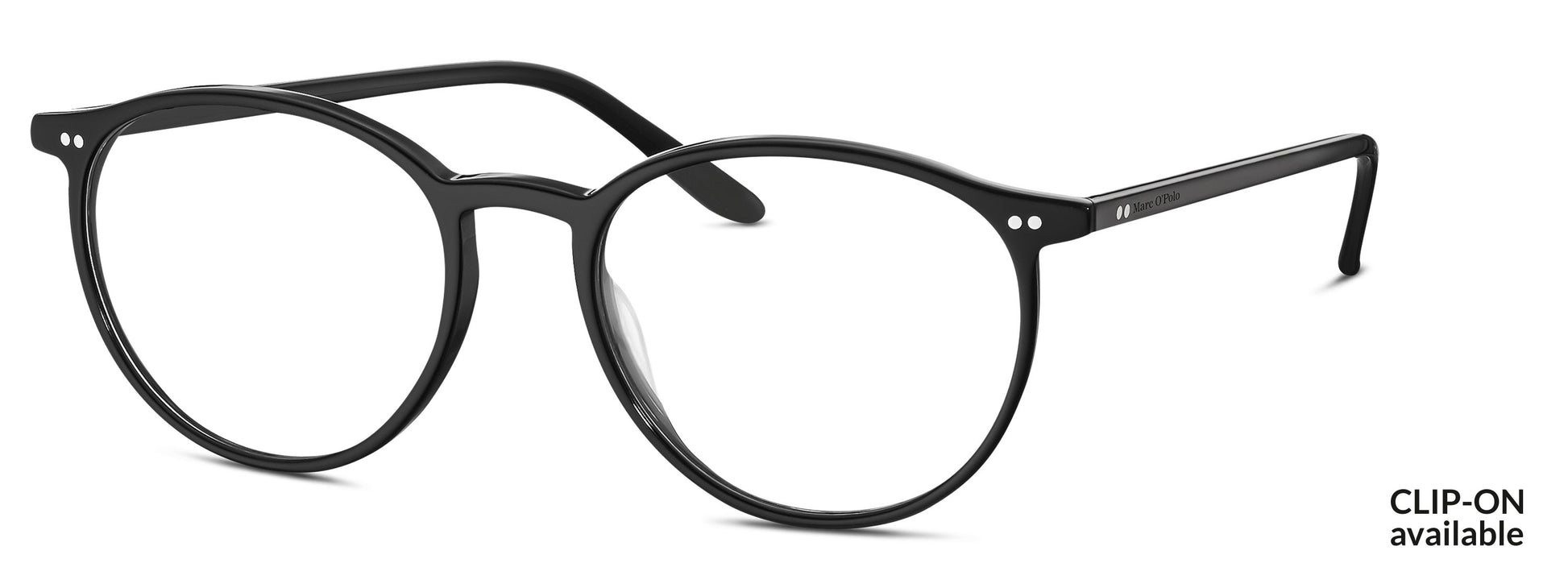 gafas redondas marc o polo de acetato fino en color negro 