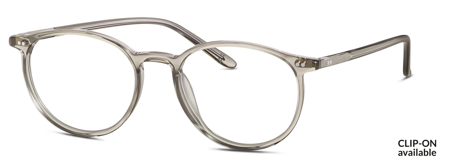 gafas redondas marc o polo de acetato fino en color beige traslúcido