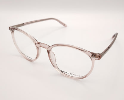 gafas redondas marc o polo de acetato fino en color rosa claro traslúcido