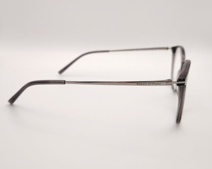 gafas marc o´polo de pasta redonda en color gris traslúcido con varillas de metal