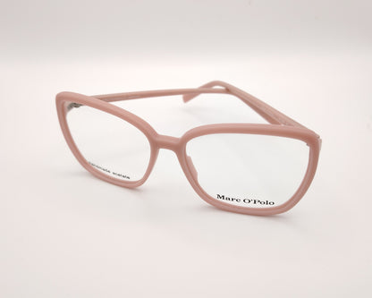 gafas marc o’polo rosa mate de forma cuadrada suave hechas a mano en acetato