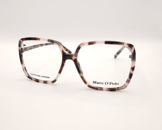 gafas marc o’polo cuadradas con estampado carey claro en tonos nude y marrón hechas a mano en acetato