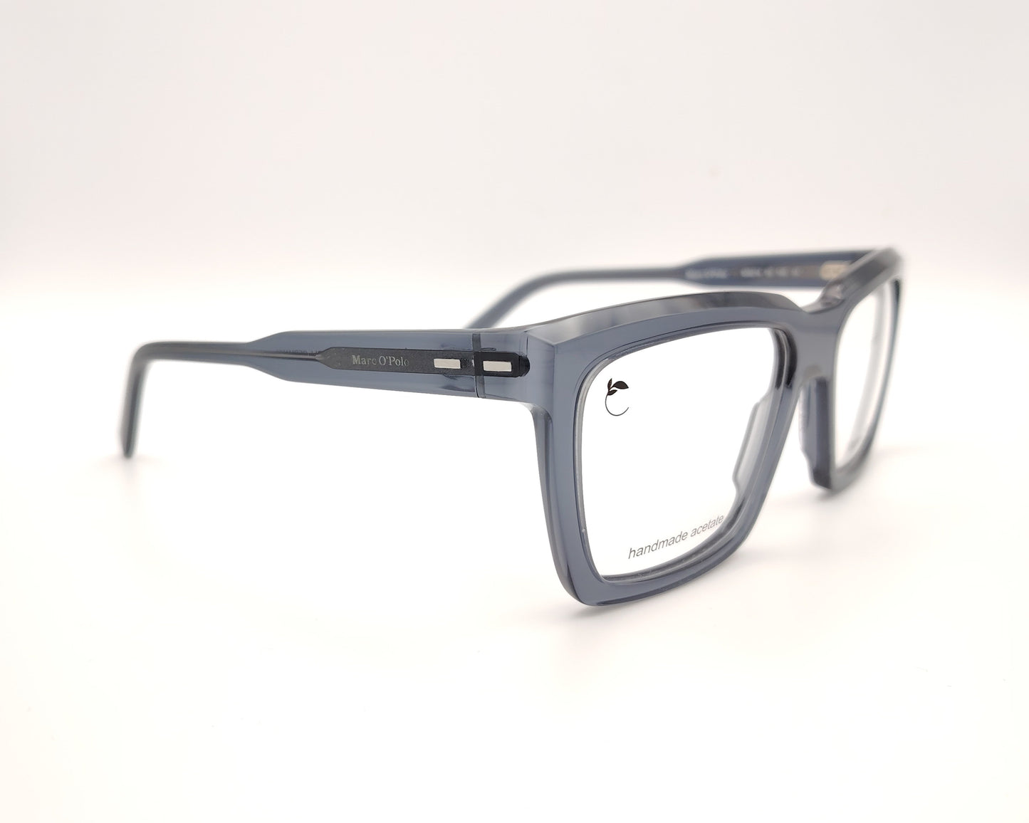 gafas graduadas marc o polo de forma cuadrada en acetato translúcido gris azulado