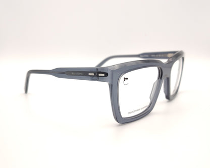 gafas graduadas marc o polo de forma cuadrada en acetato translúcido gris azulado