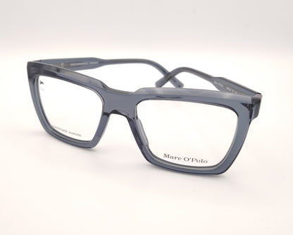 gafas graduadas marc o polo de forma cuadrada en acetato translúcido gris azulado