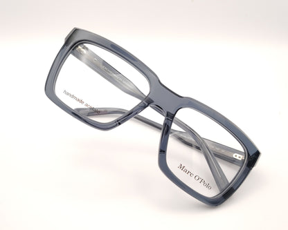 gafas graduadas marc o polo de forma cuadrada en acetato translúcido gris azulado