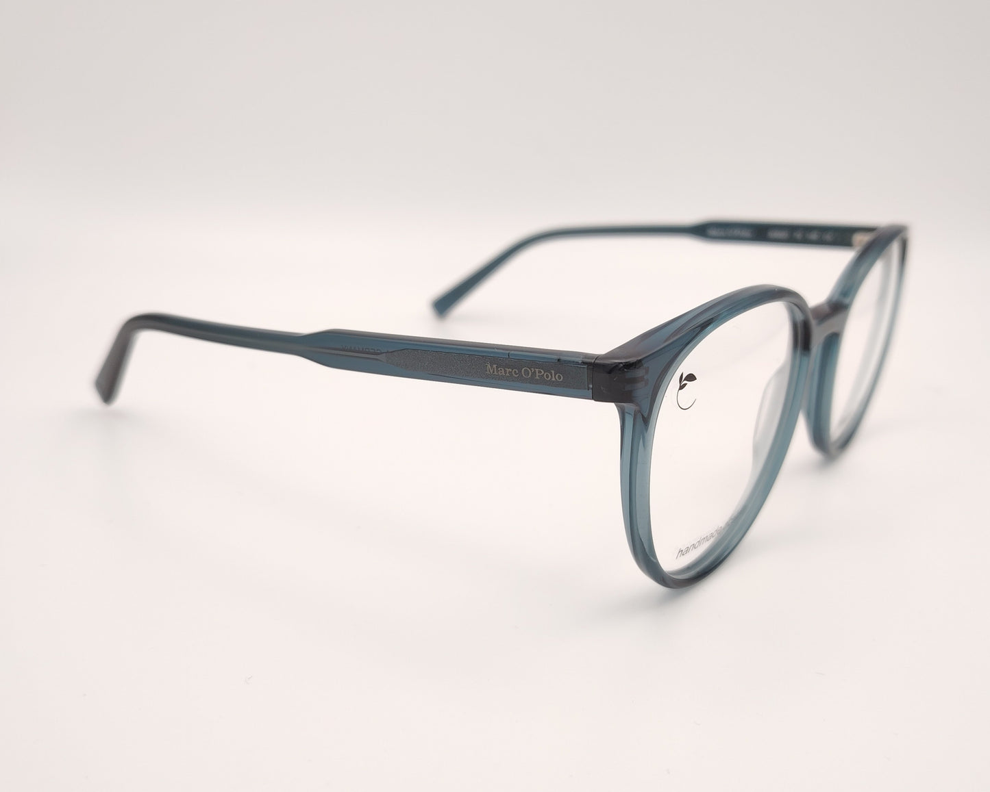 gafas redondas de acetato en azul traslúcido
