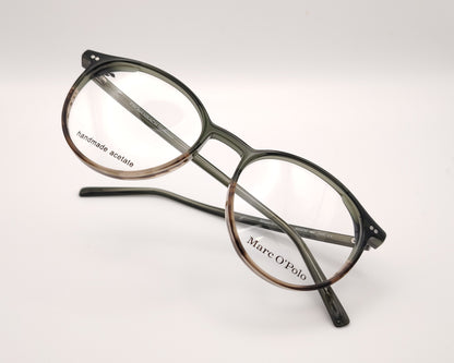 gafas redondas de acetato verde y marrón marc o'polo