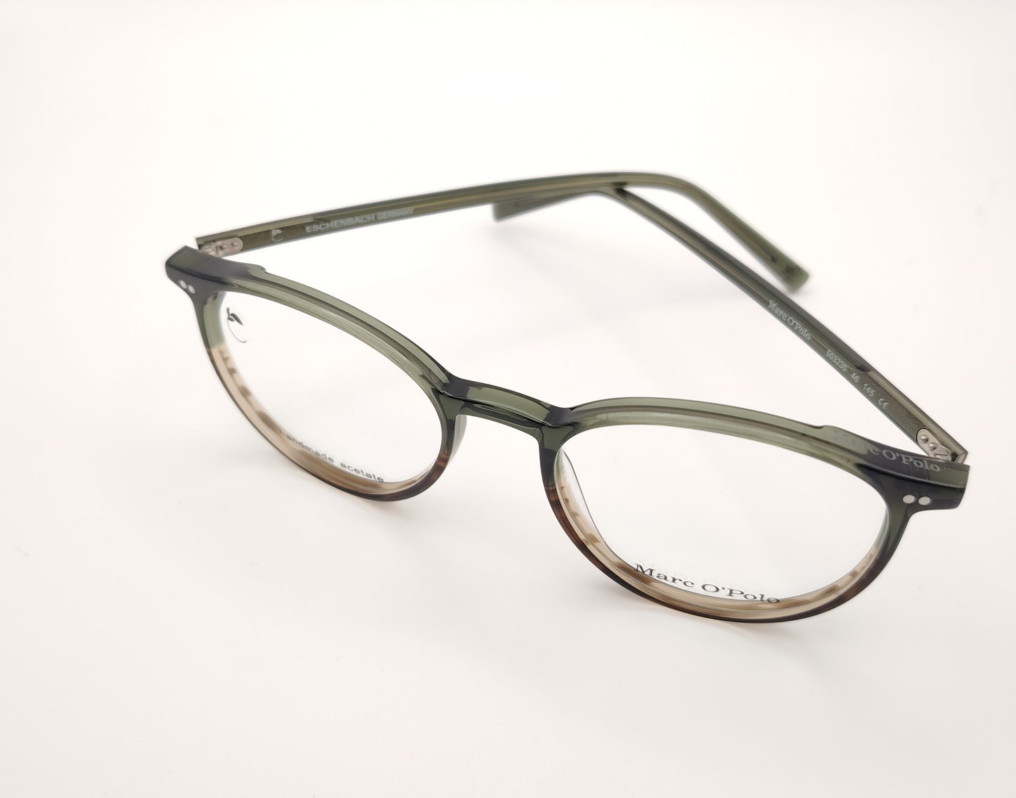 gafas redondas de acetato verde y marrón marc o'polo