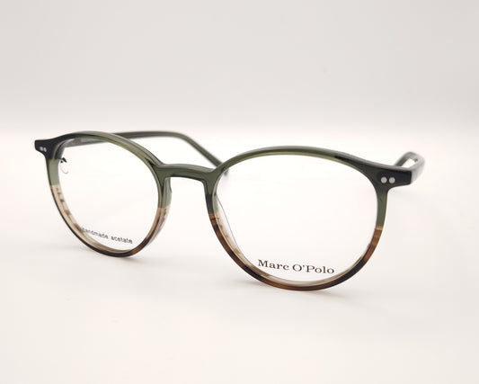 gafas redondas de acetato verde y marrón marc o'polo
