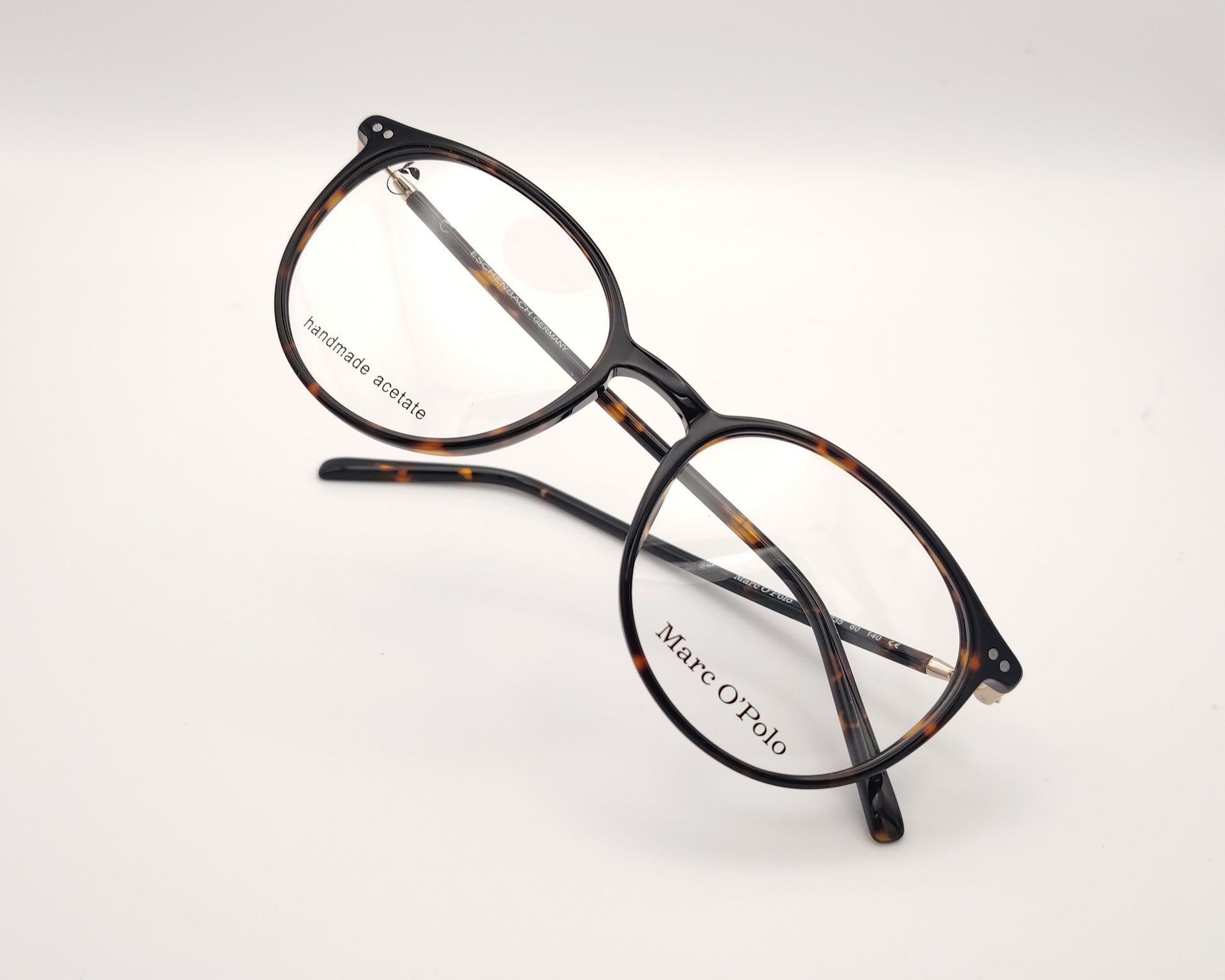 gafas marc o’polo redondas de acetato habana con varillas finas