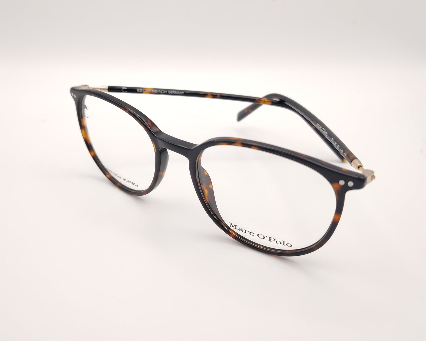 gafas marc o’polo redondas de acetato habana con varillas finas