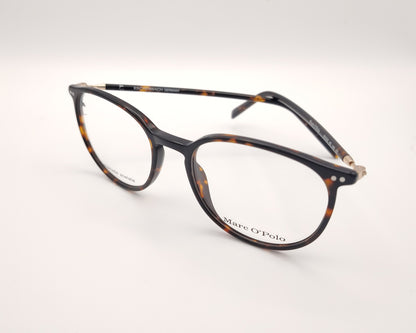 gafas marc o’polo redondas de acetato habana con varillas finas