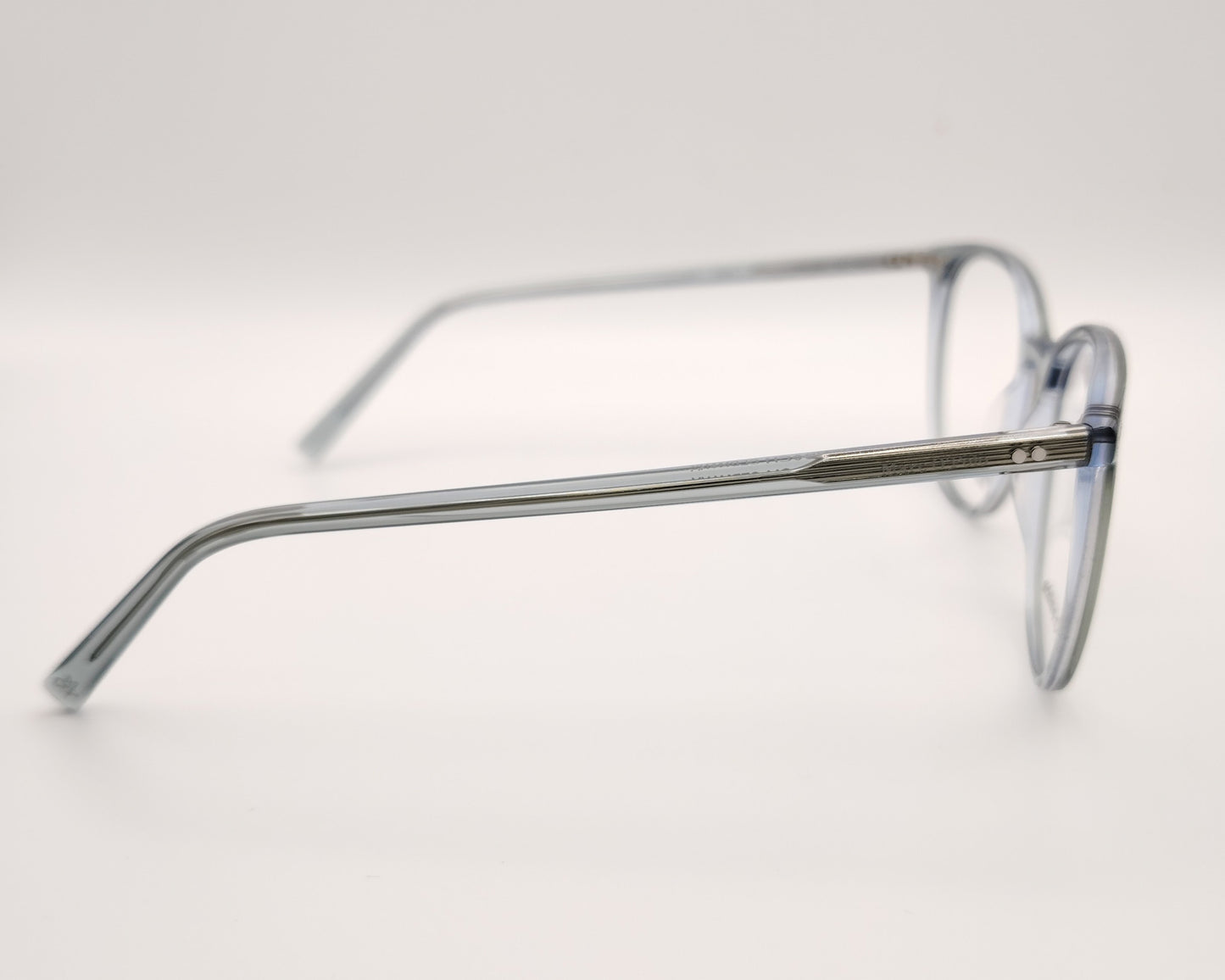 gafas marc o'polo de acetato transparente azulado compatibles con clip de sol