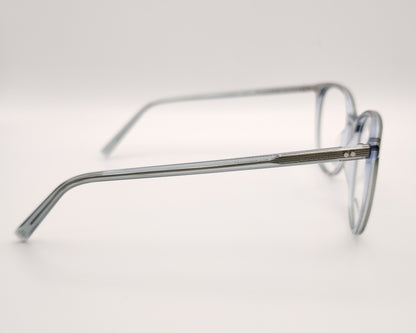 gafas marc o'polo de acetato transparente azulado compatibles con clip de sol