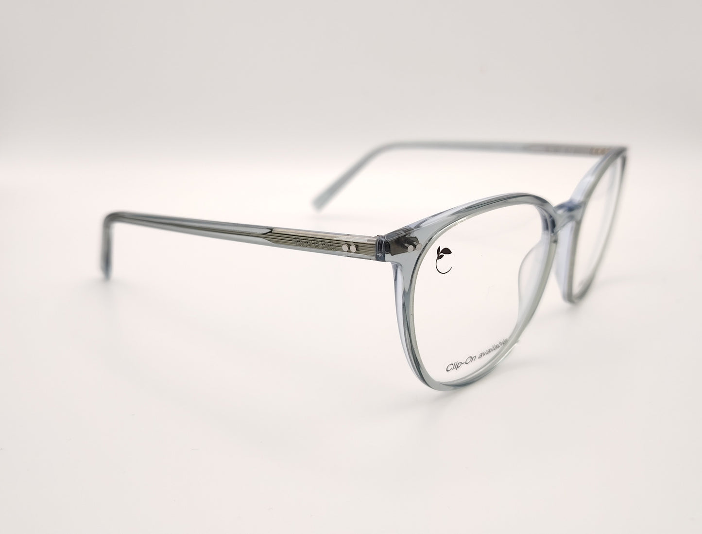 gafas marc o'polo de acetato transparente azulado compatibles con clip de sol