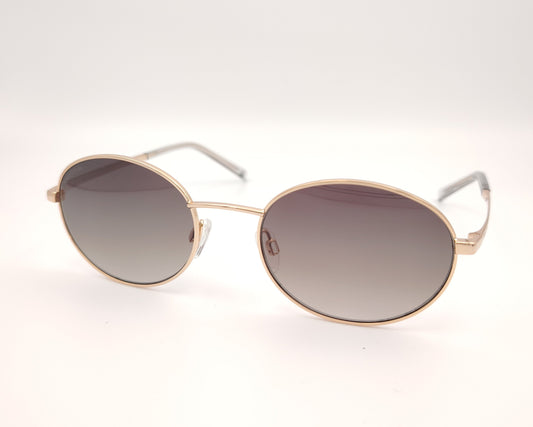 gafas de sol de metal dorado ovaladas y con las lentes degradadas