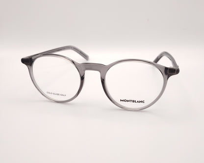 gafas montblanc de pasta redonda en color gris ahumado traslúcido