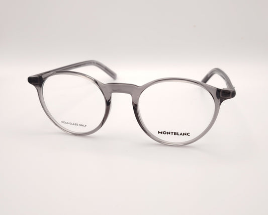 gafas montblanc de pasta redonda en color gris ahumado traslúcido
