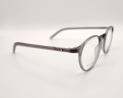 gafas montblanc de pasta redonda en color gris ahumado traslúcido