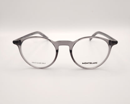 gafas montblanc de pasta redonda en color gris ahumado traslúcido