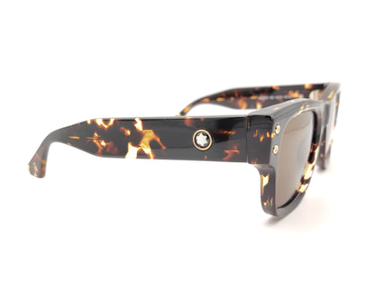 gafas de sol montblanc con montura carey gruesa y lentes marrones oscuras