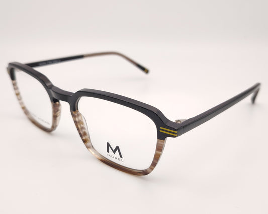 morel celadon 2 nm04 gafas de acetato en formato cuadrado colores negro y habana con detalles en amarillo