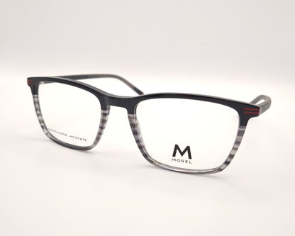 gafas graduadas morel de acetato en negro y gris carey con forma rectangular y varillas finas
