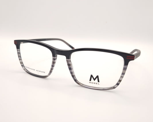 gafas graduadas morel de acetato en negro y gris carey con forma rectangular y varillas finas