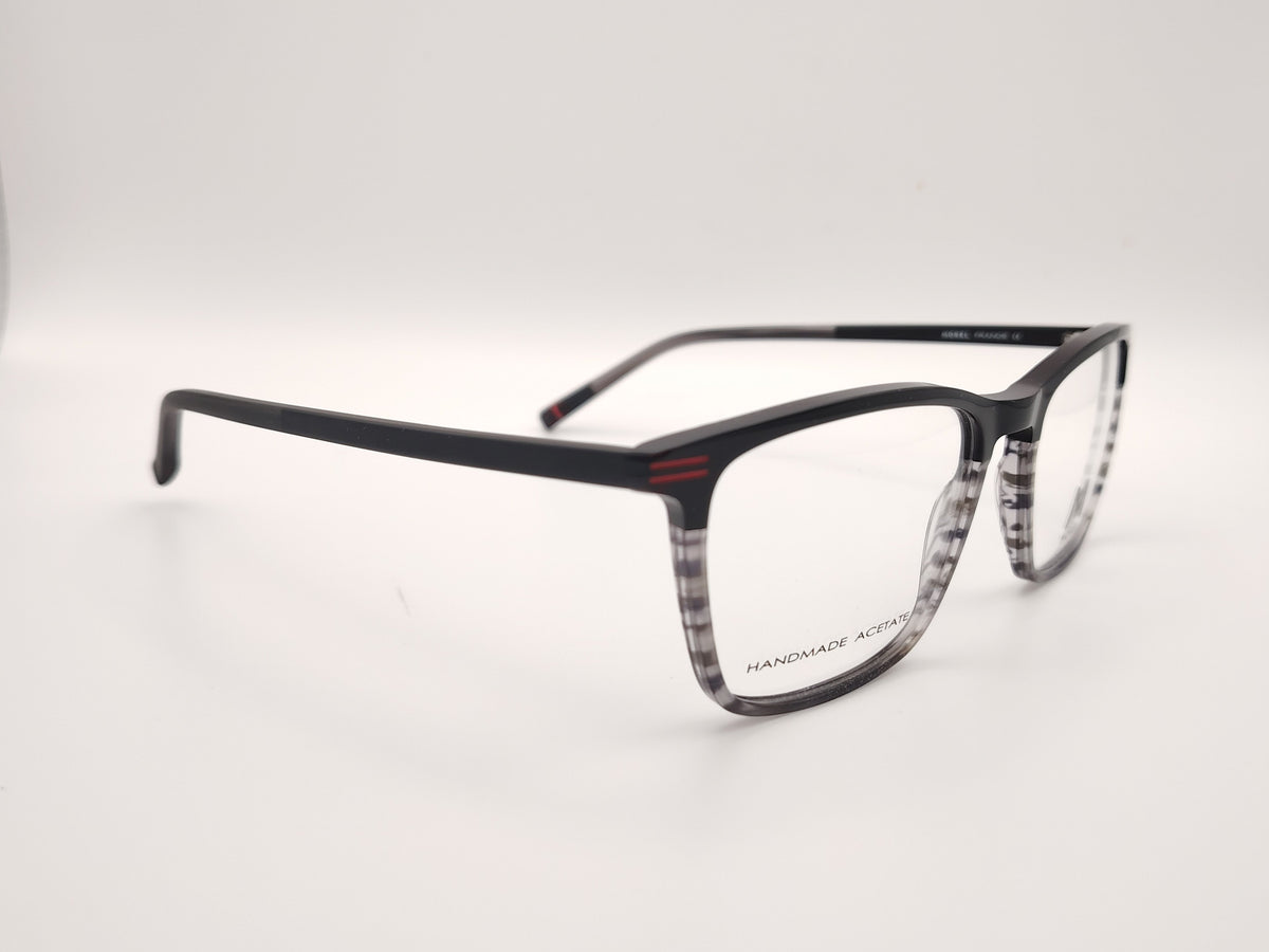 gafas graduadas morel de acetato en negro y gris carey con forma rectangular y varillas finas