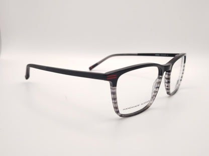 gafas graduadas morel de acetato en negro y gris carey con forma rectangular y varillas finas