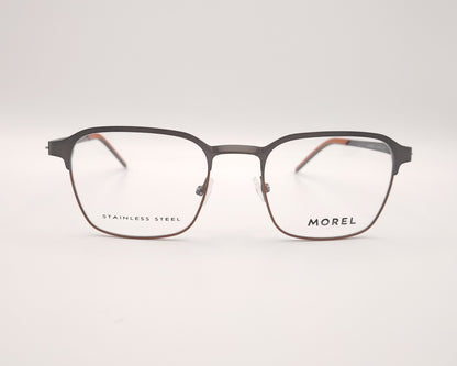 gafas morel de metal ligero en grafito mate con detalles en ocre