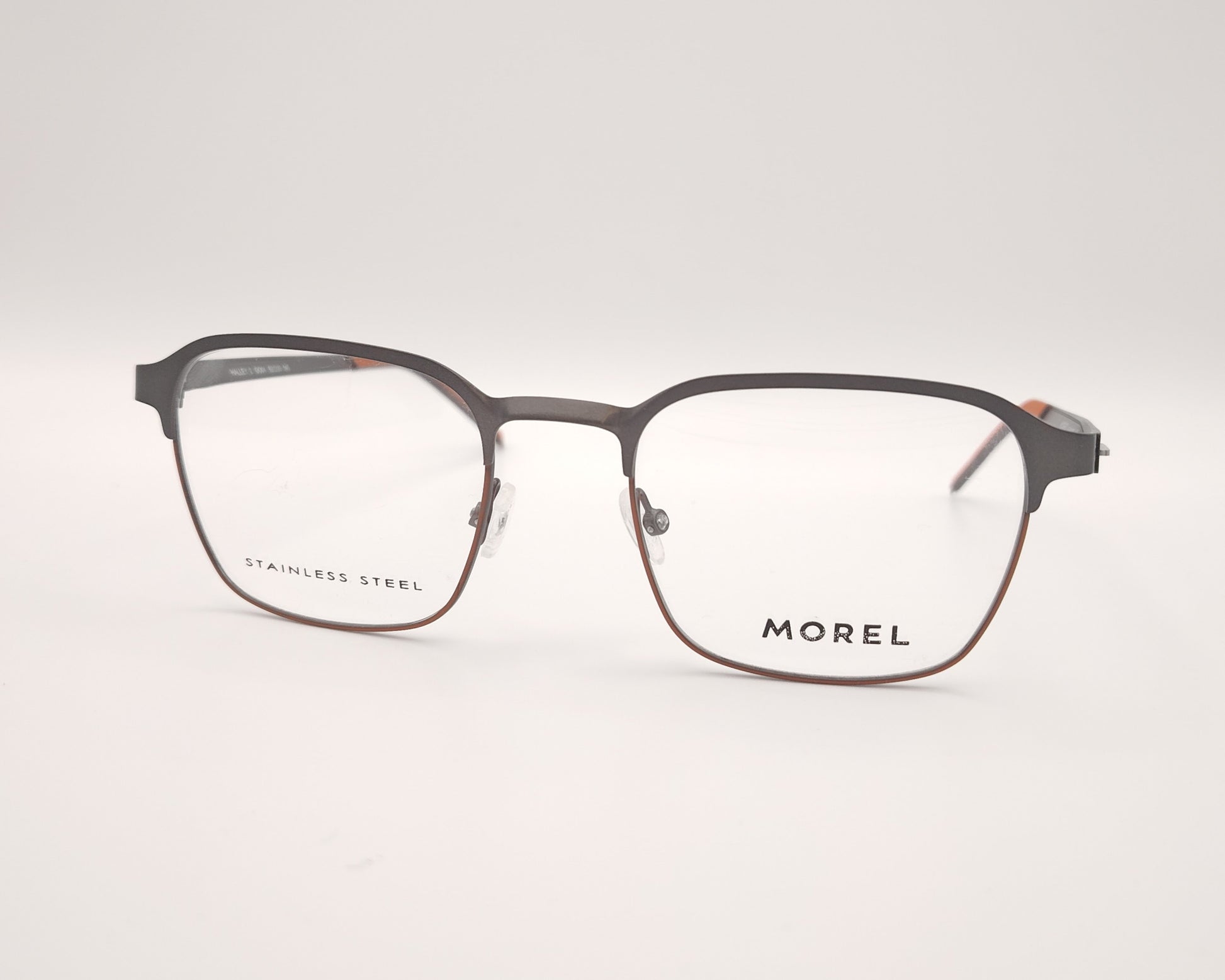 gafas morel de metal ligero en grafito mate con detalles en ocre