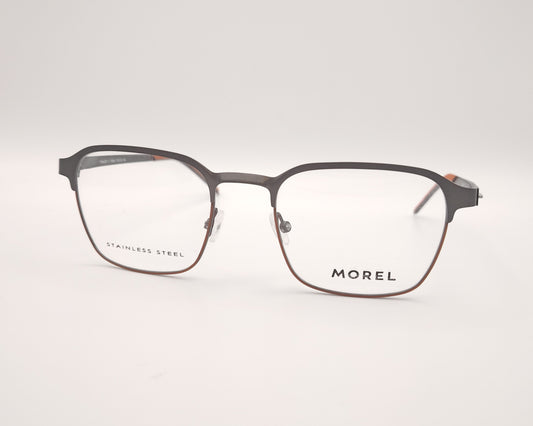 gafas morel de metal ligero en grafito mate con detalles en ocre
