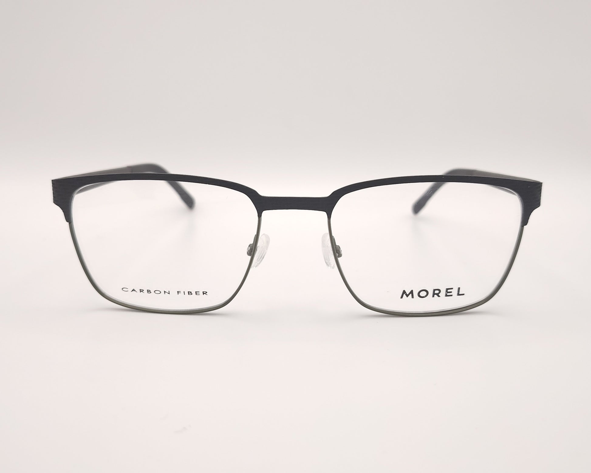 gafas graduadas morel negras y verdes rectangulares de fibra de carbono