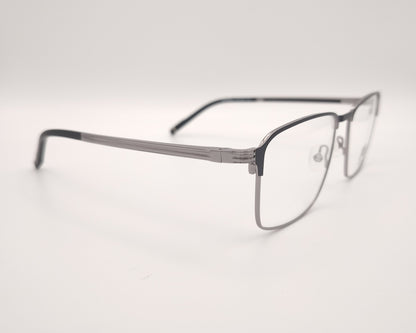 gafas graduadas morel schubert rectangulares metálicas en plata y negro
