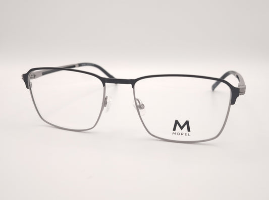 gafas graduadas morel schubert rectangulares metálicas en plata y negro