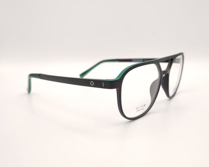 gafas graduadas negras con doble puente y clip solar intercambiable con lentes amarillas y oscuras polarizadas