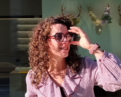 gafas osmose carey con detalles verdes doble clip on magnético polarizado marron degradado y azul suave