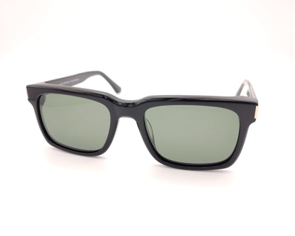gafas de sol negras acetato forma rectangular lentes verdes polarizadas